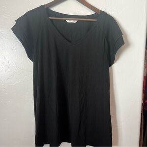LC Lauren Conrad Black Short ruffle Sleeve Tee Size 2X